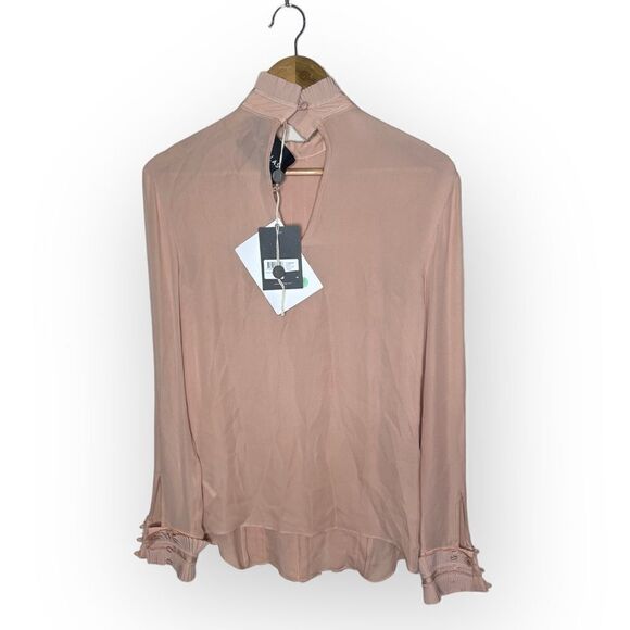 NWT NICHOLAS Blush Fine Pleat Blouse - Picture 5 of 15